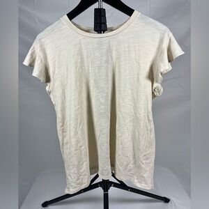 LOFT Outlet Cream Slub Knit Short Sleeve Tee Size Large